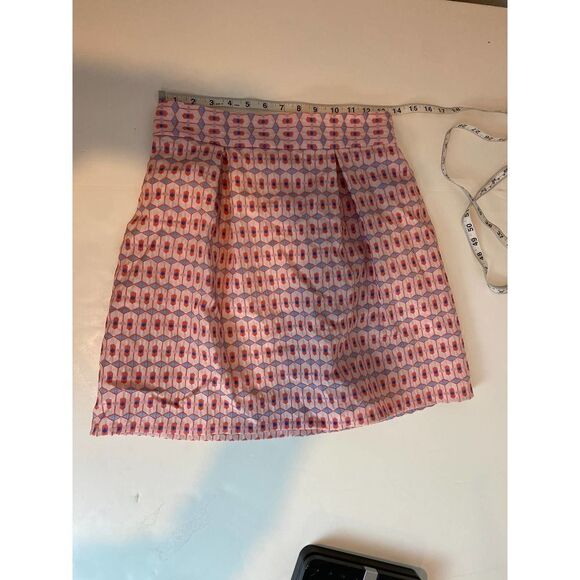 Twee Blue Rain Skirt Geometric Mini Pink Pleated Women Size Medium - Picture 2 of 6